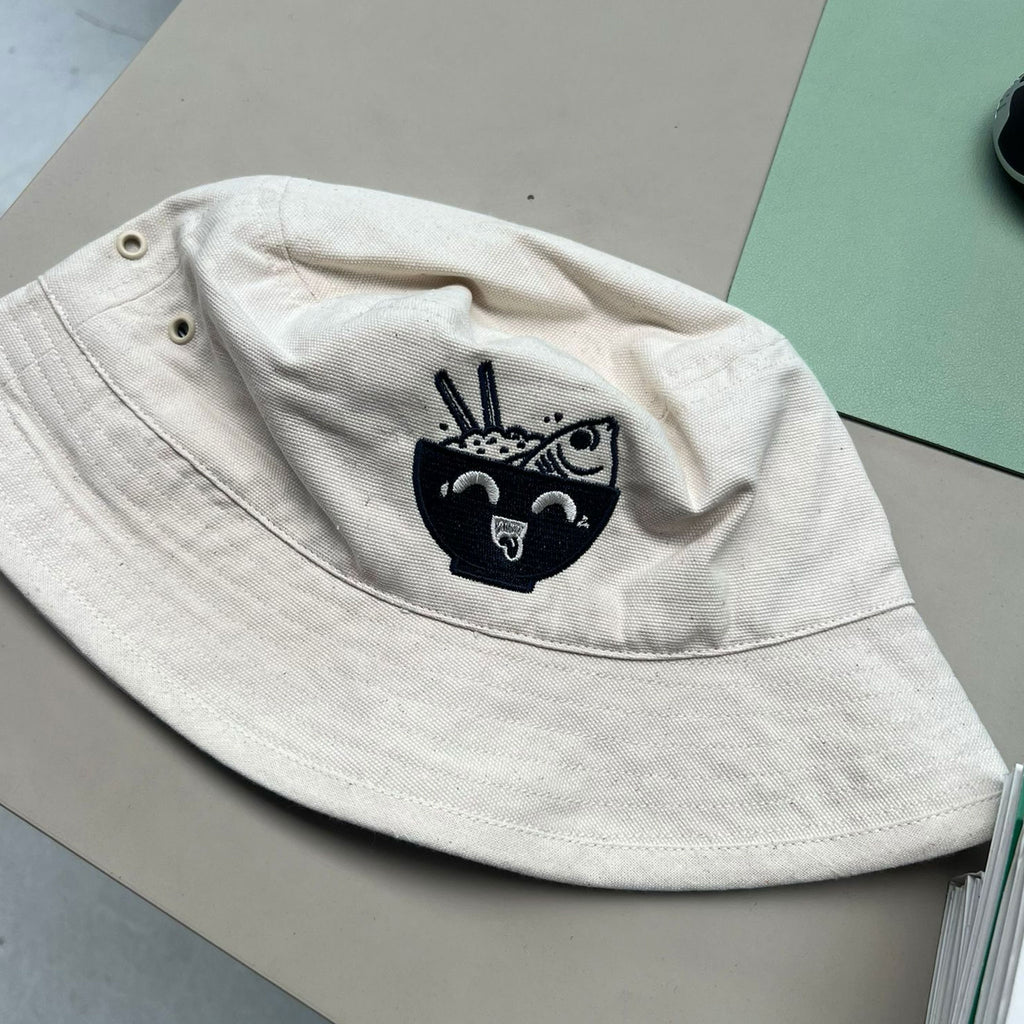 Fish and Rice Natural Bucket hat